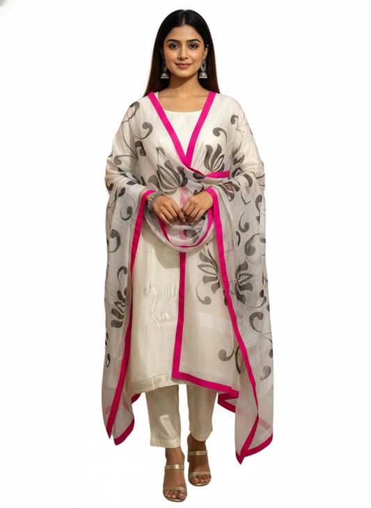 Semi Stitched Formal Chanderi Suitset