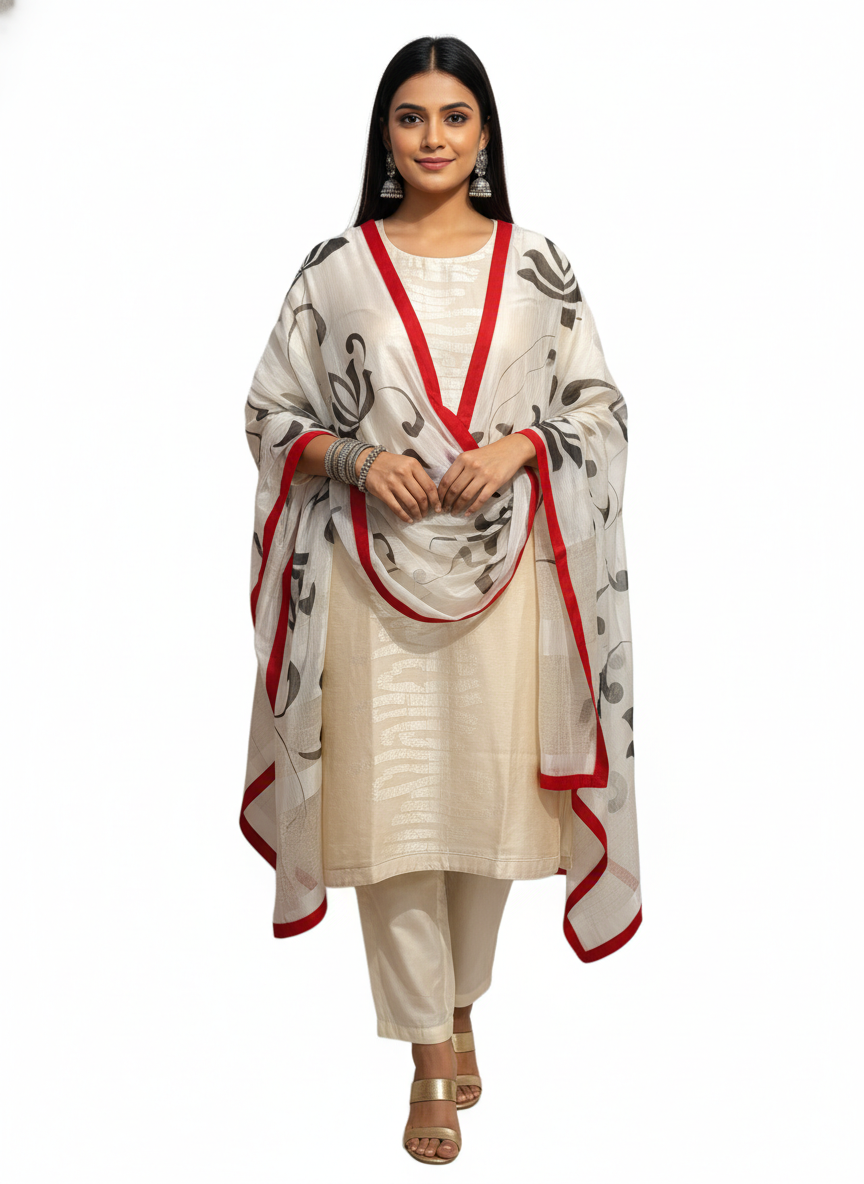Semi Stitched Formal Chanderi Suitset