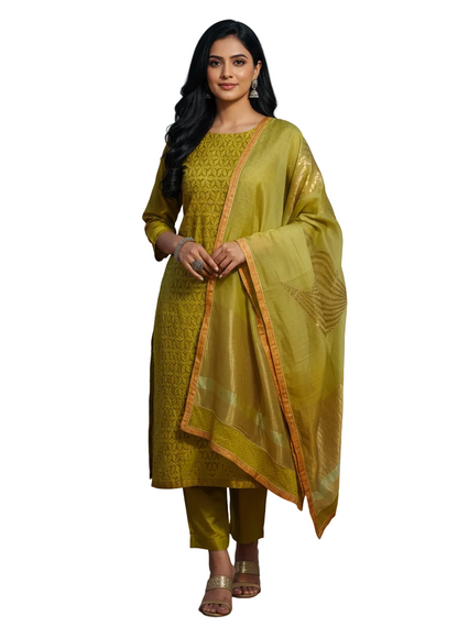 Semi Stitched Formal Chanderi Suitset