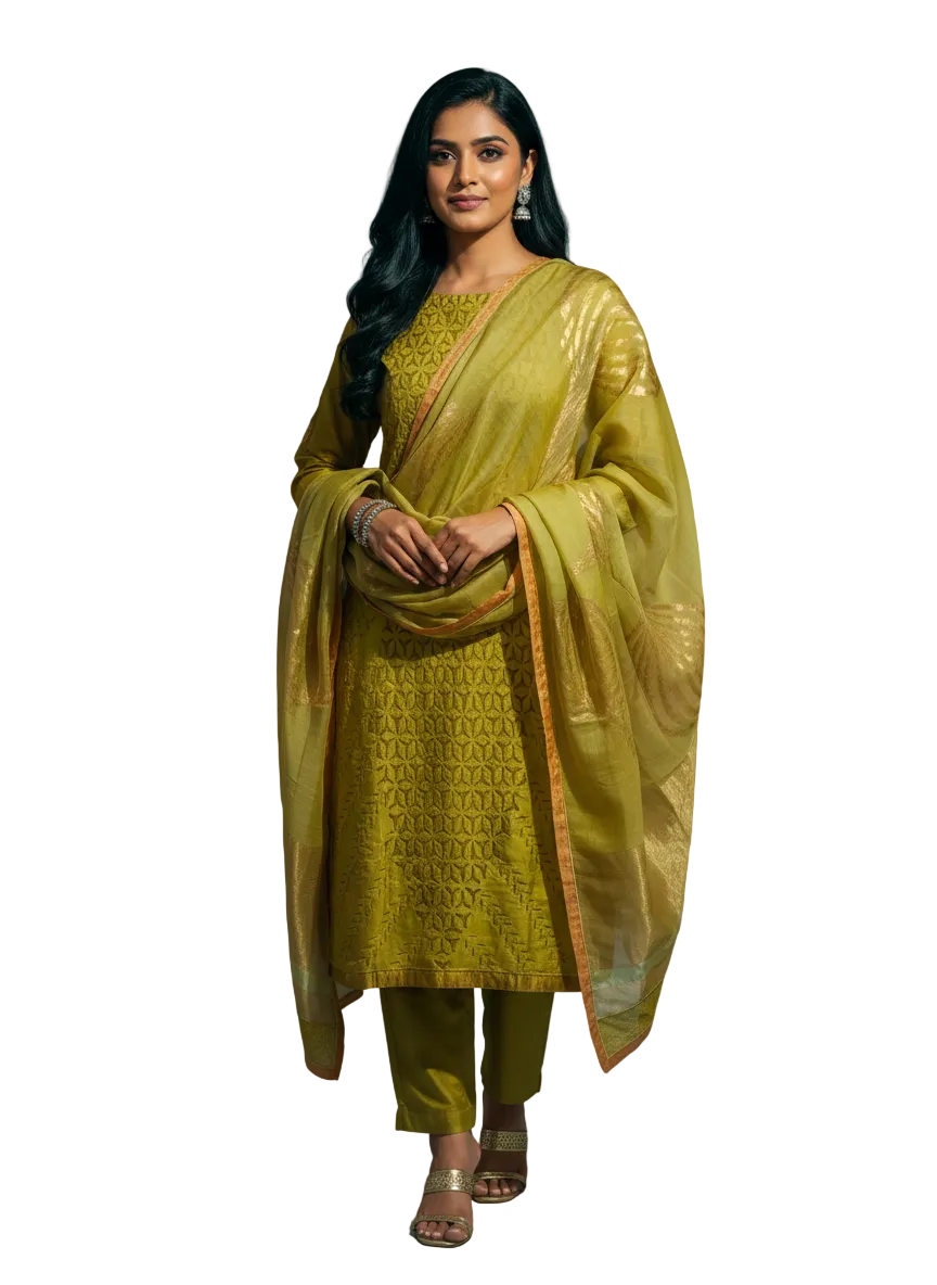 Semi Stitched Formal Chanderi Suitset