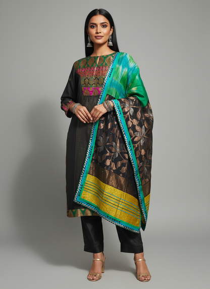 Semi Stitched Formal Chanderi Suitset