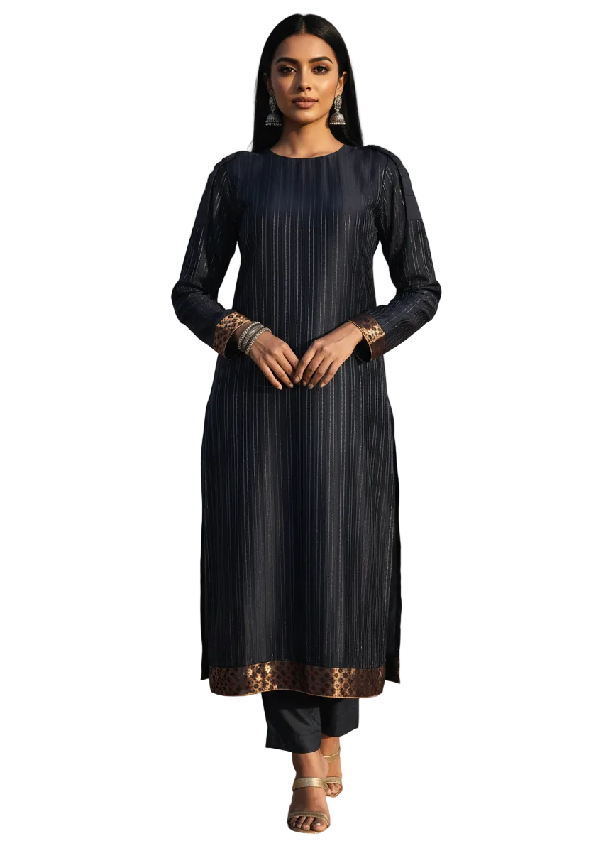 Semi Stitched Formal chanderi Kurta