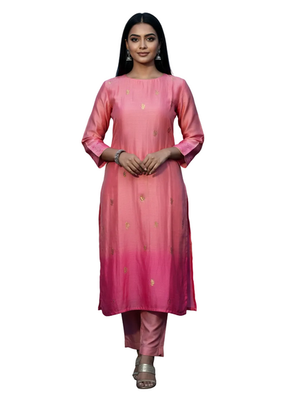 Semi Stitched Formal chanderi Kurta