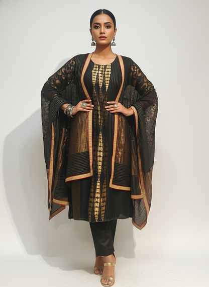 Semi Stitched Formal Chanderi Suitset