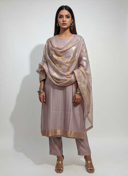 Semi Stitched Formal Chanderi Suitset