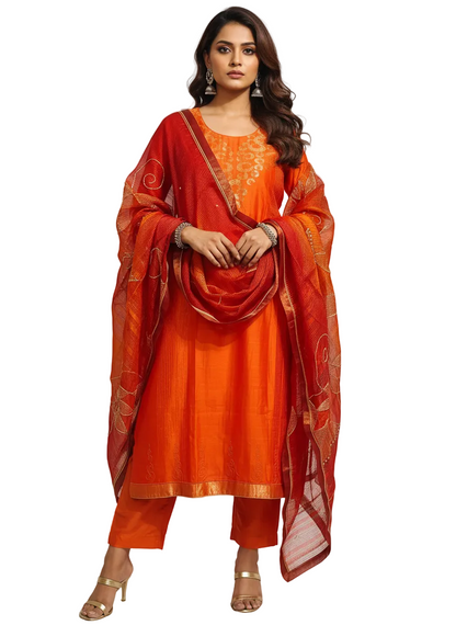 Semi Stitched Formal Chanderi Suitset