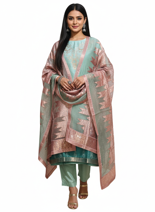 Semi Stitched Formal Chanderi Suitset