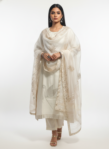Semi Stitched Formal Chanderi Suitset