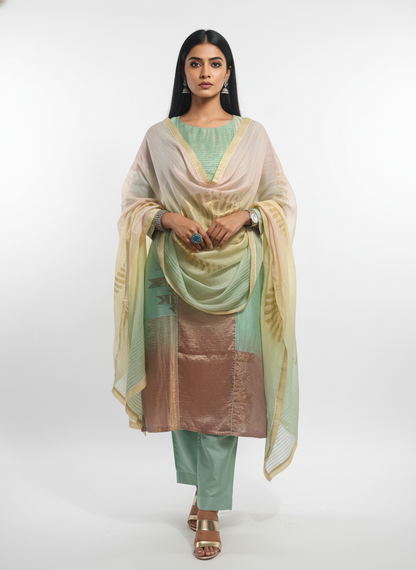 Semi Stitched Formal Chanderi Suitset