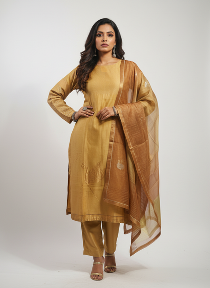 Semi Stitched Formal Chanderi Suitset