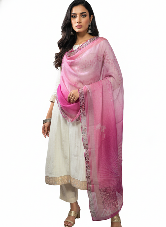 Semi Stitched Chanderi Casual Suitset