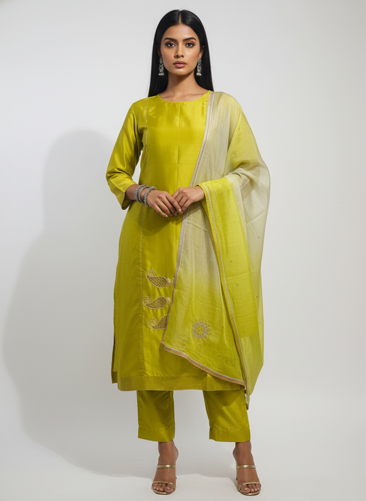 Semi Stitched Formal Chanderi Suitset