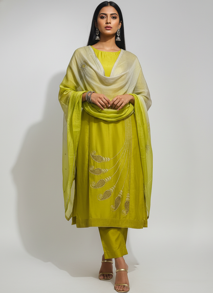 Semi Stitched Formal Chanderi Suitset