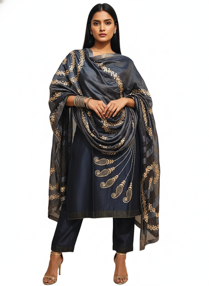 Semi Stitched Formal Chanderi Suitset