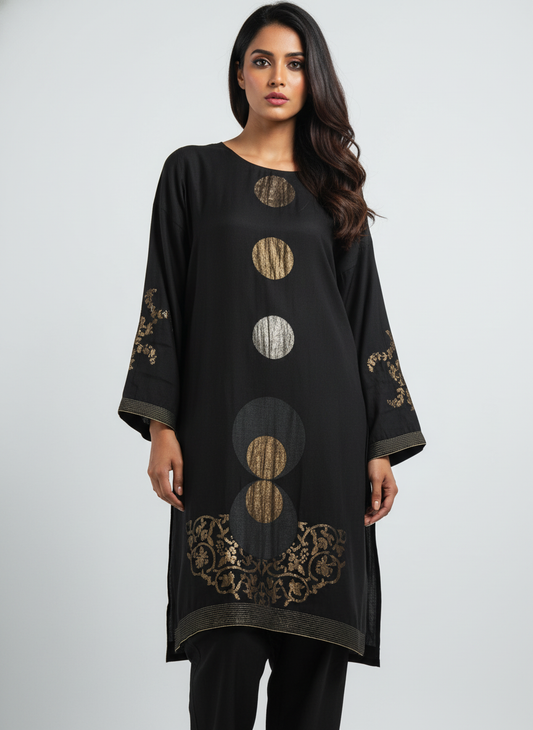 Semi Stitched Formal chanderi Kurta