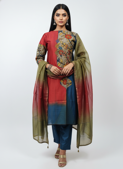 Semi Stitched Formal Chanderi Suitset