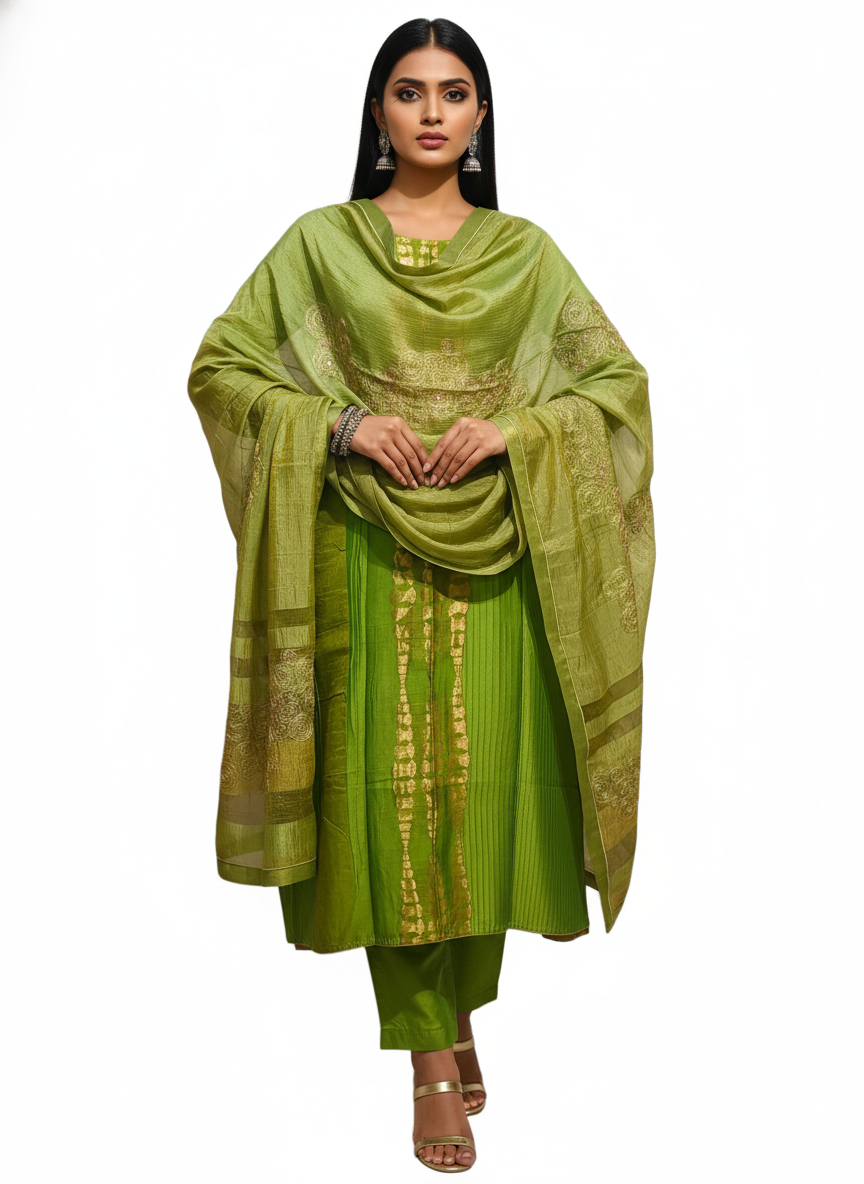 Semi Stitched Formal Chanderi Suitset