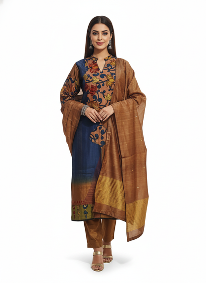 Semi Stitched Formal Chanderi Suitset