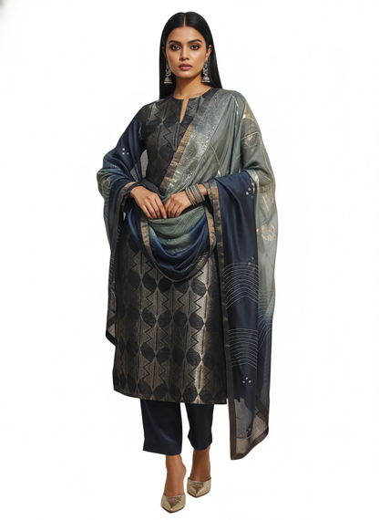Semi Stitched Formal Chanderi Suitset