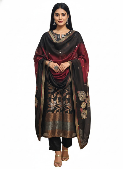 Semi Stitched Formal Chanderi Suitset