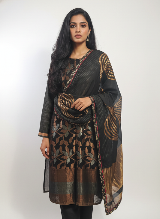 Semi Stitched Formal Chanderi Suitset