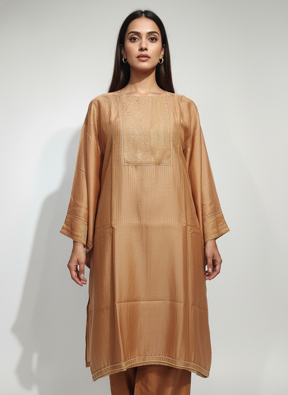 Semi Stitched Formal chanderi Kurta