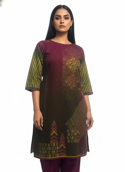 Semi Stitched Chanderi Kurta