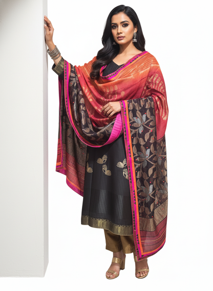 Semi Stitched Formal Chanderi Suitset
