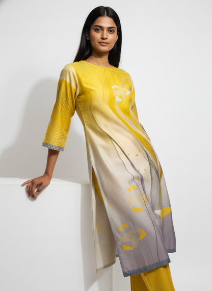 Semi Stitched Chanderi Kurta