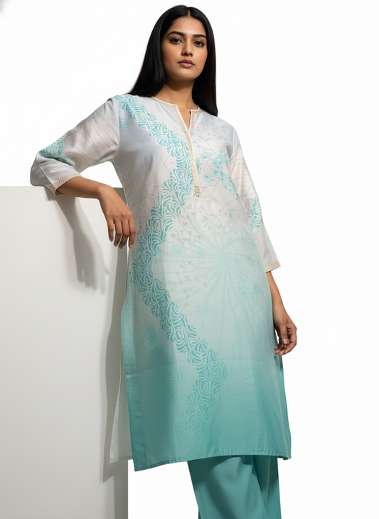 Semi Stitched Chanderi Kurta