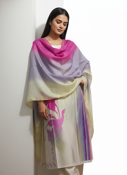 Semi Stitched Chanderi Casual Suitset