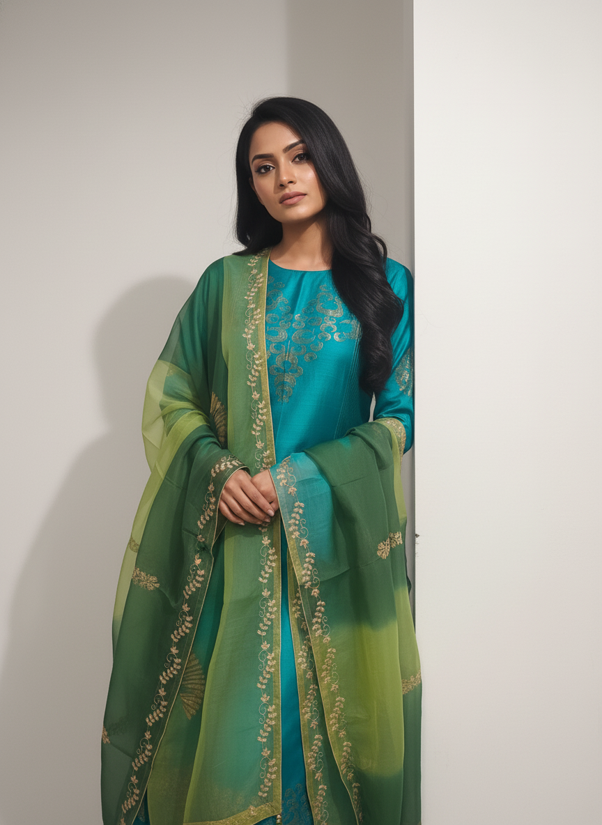 Semi Stitched Formal Chanderi Suitset VISHAL KAPUR