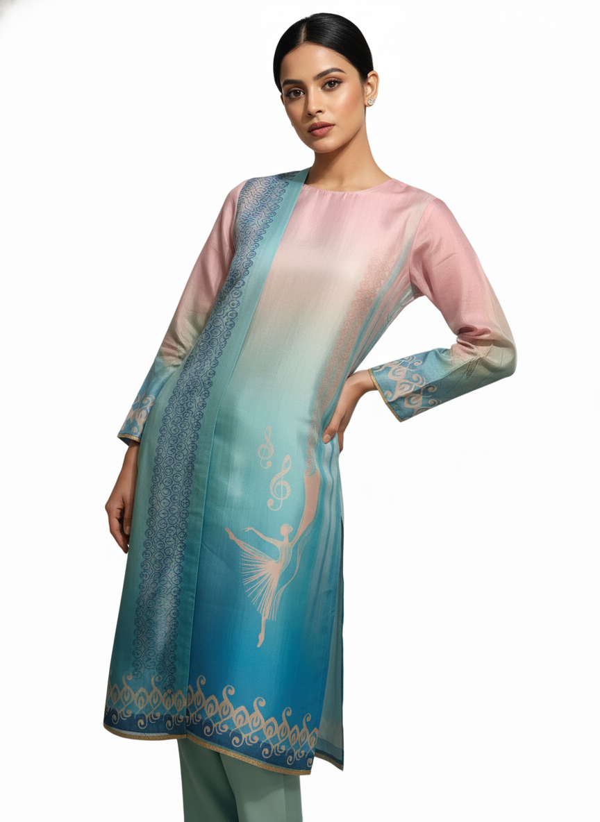 Semi Stitched Chanderi Kurta