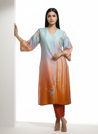 Semi Stitched Chanderi Kurta