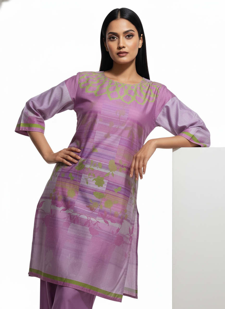 Semi Stitched Chanderi Kurta