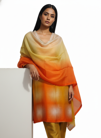 Semi Stitched Chanderi Casual Suitset