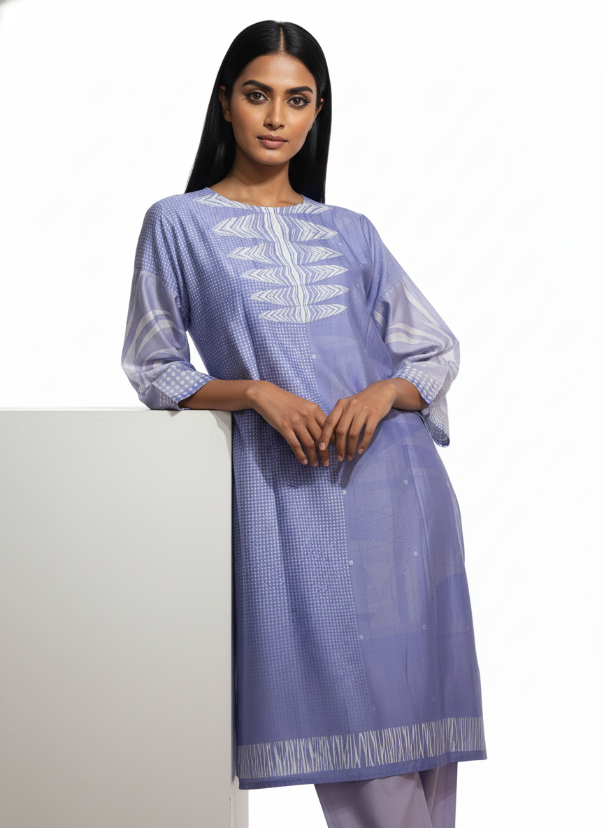 Semi Stitched Chanderi kurta