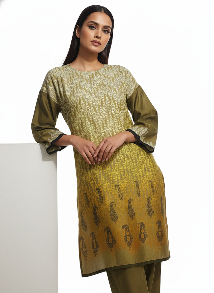 Semi Stitched Chanderi Kurta