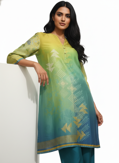 Semi Stitched Chanderi Kurta