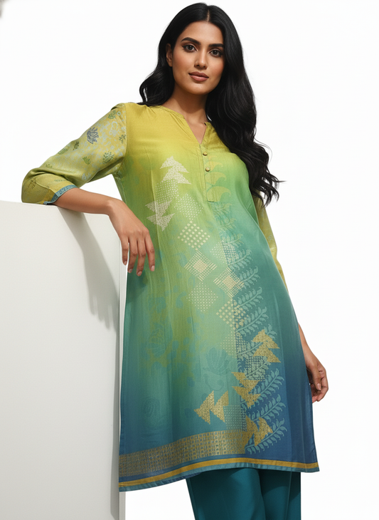 Semi Stitched Chanderi Kurta