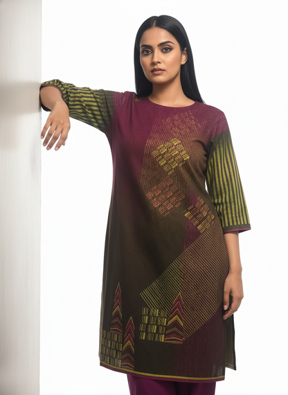 Semi Stitched Chanderi Kurta