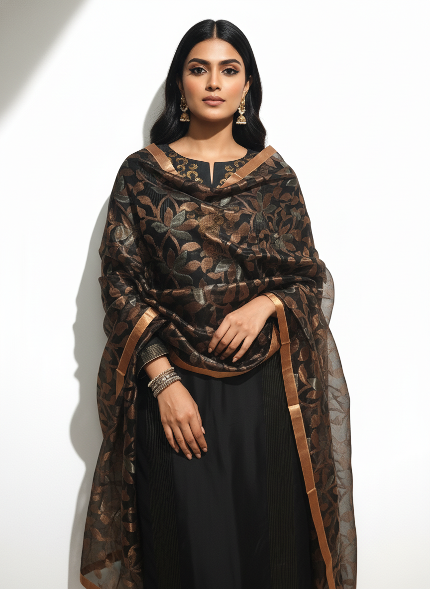 Semi Stitched Formal chanderi Suitset
