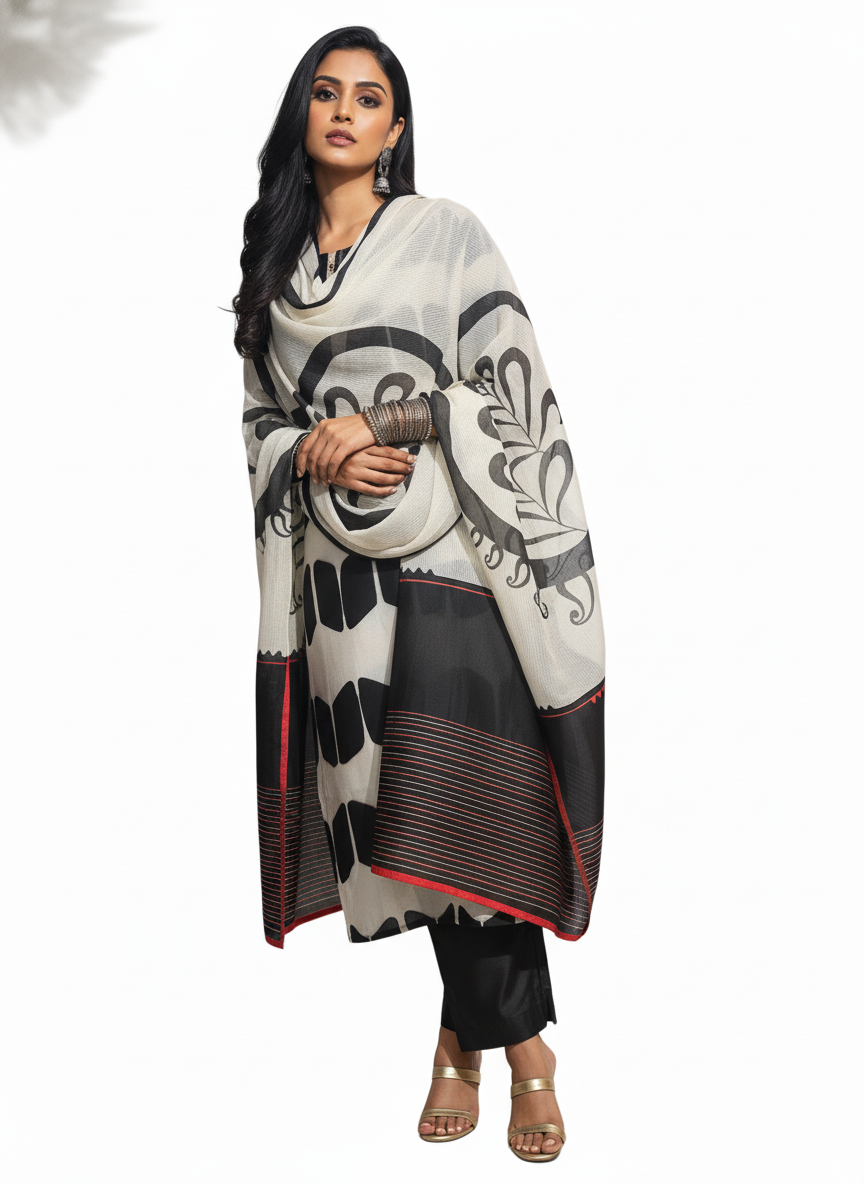 Semi Stitched Formal Chanderi Suitset