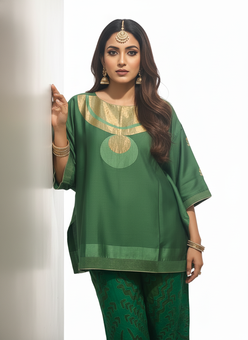 Indowestern chanderi formal coordset