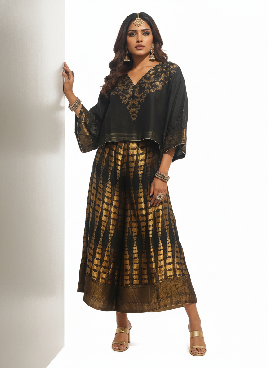 Indowestern chanderi formal coordset