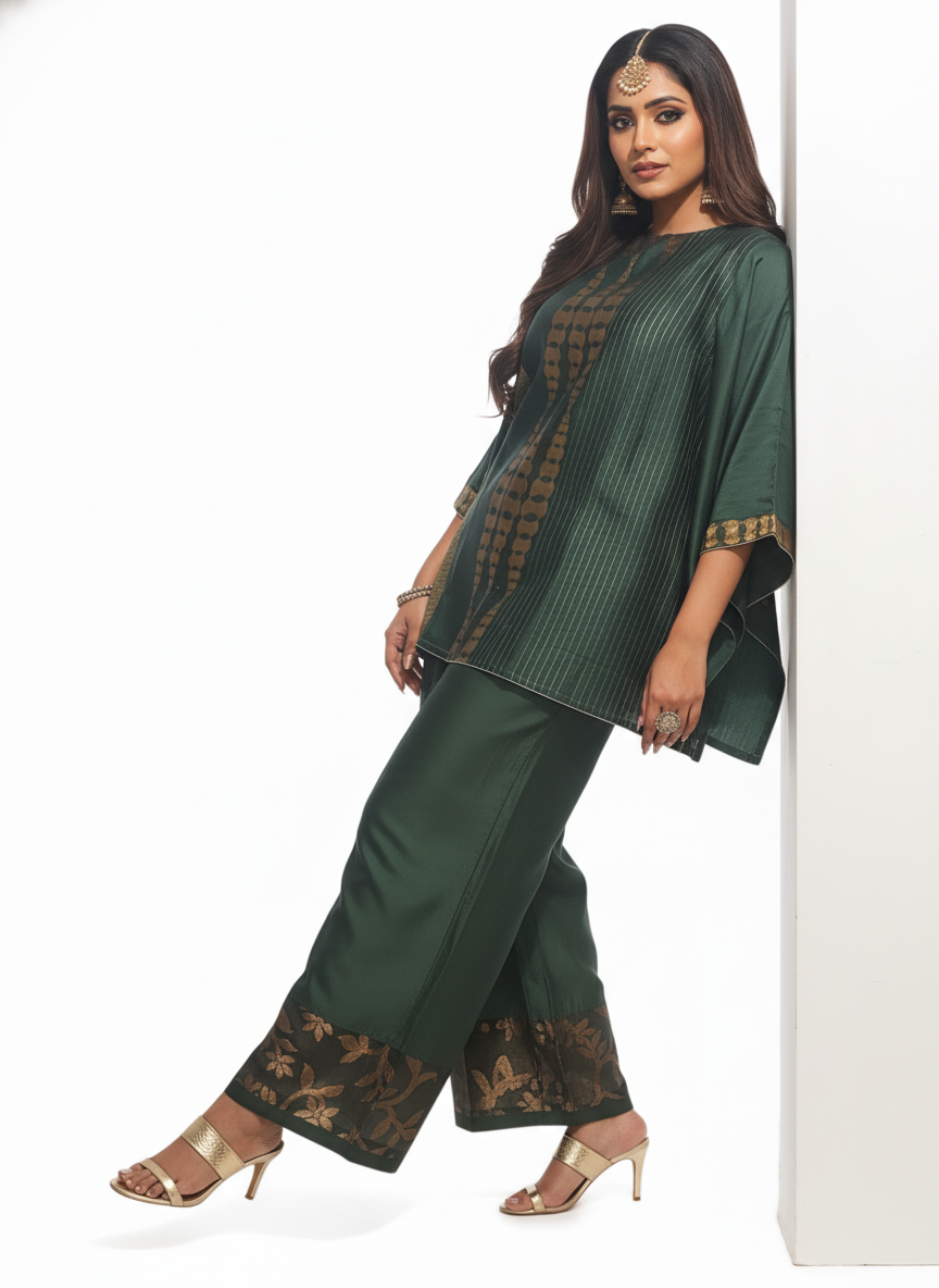Indowestern chanderi formal coordset