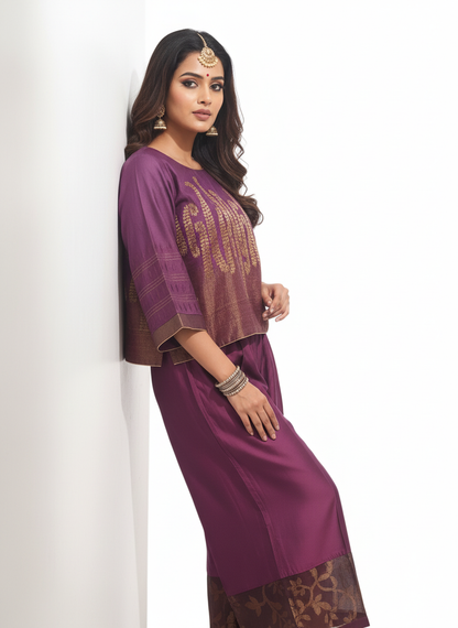 Indowestern chanderi formal coordset
