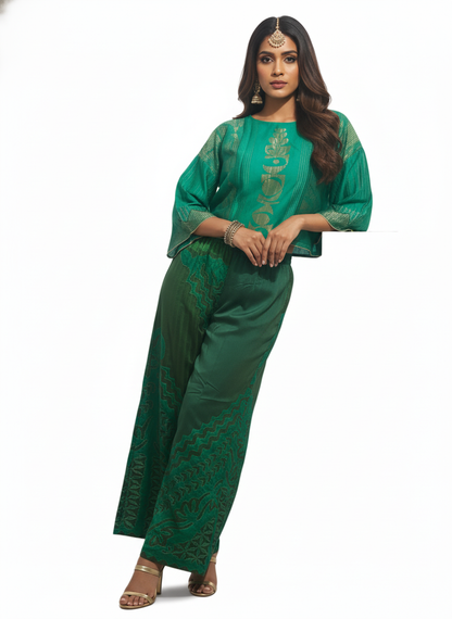 Indowestern chanderi formal coordset