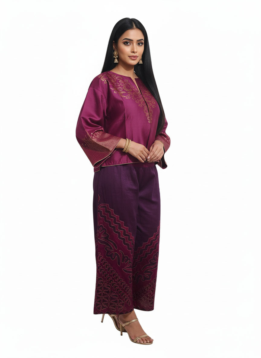 Indowestern chanderi formal coordset