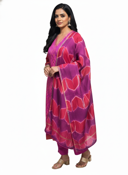 Semi Stitched Formal silk Suitset